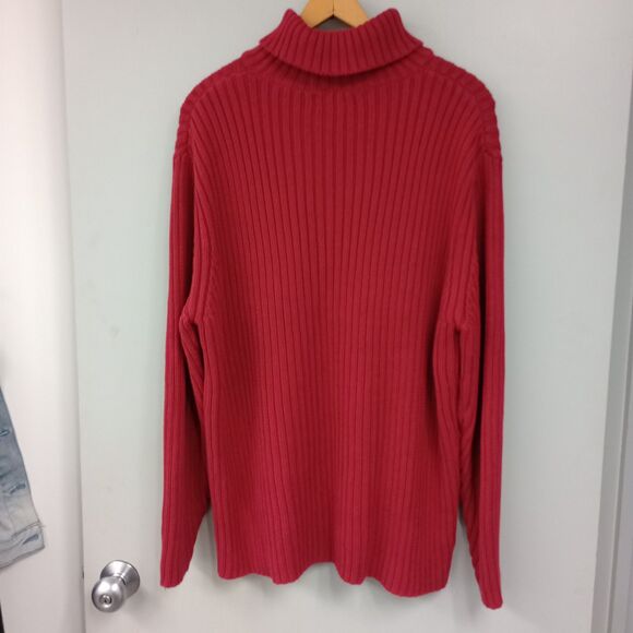 Vintage Men's Lands End Red XL Turtleneck Sweater. 100% Cotton. Comfy Cozy - Picture 2 of 7